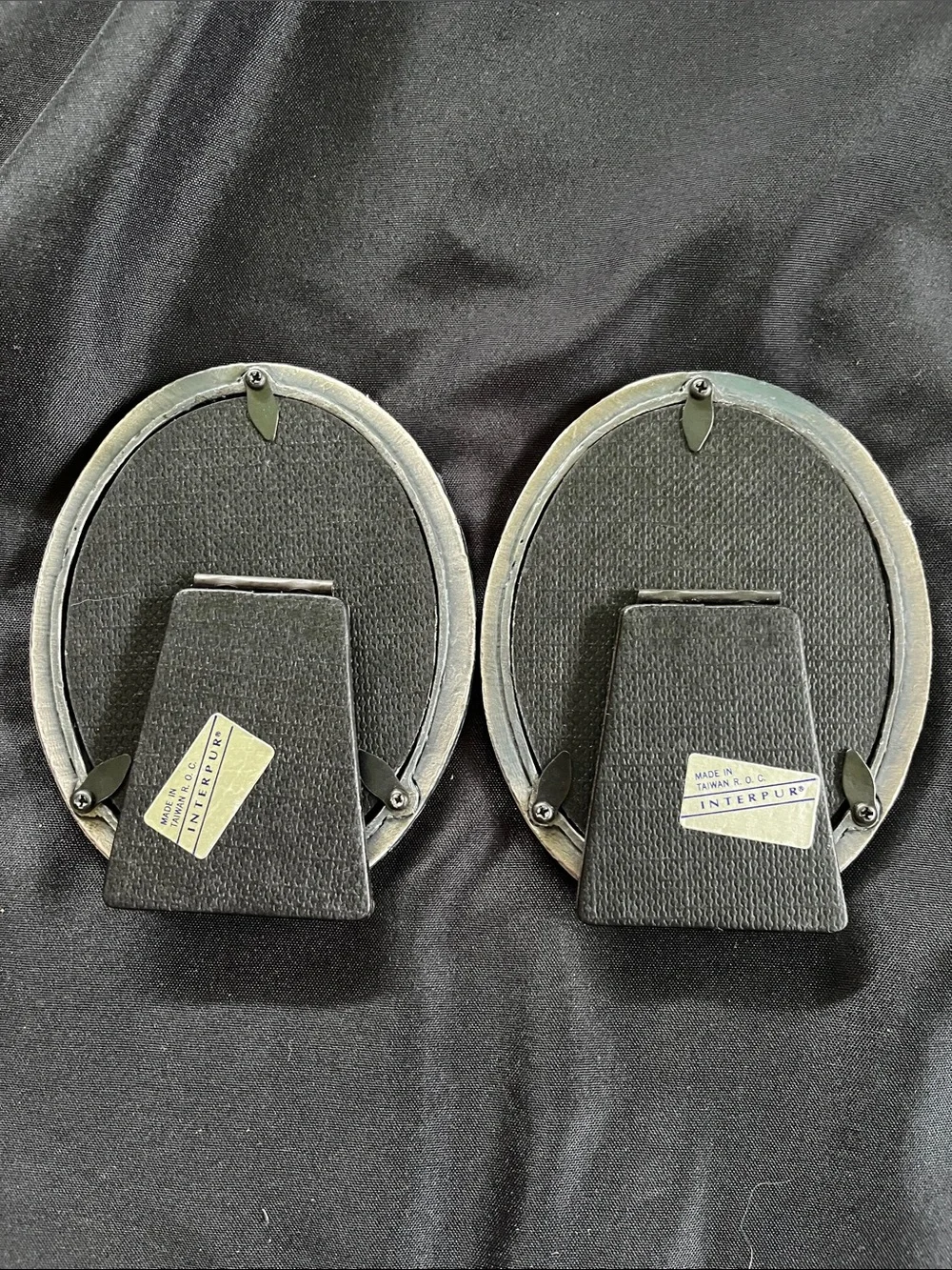 4 Vtg INTERPUR Pewter Picture Frames Floral Victorian Oval Heart Taiwan ROC